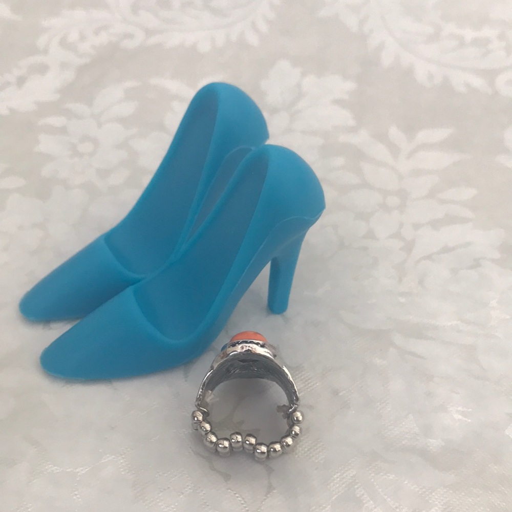 👄Oval Orange Silver ring👄 - Picture 3 of 3